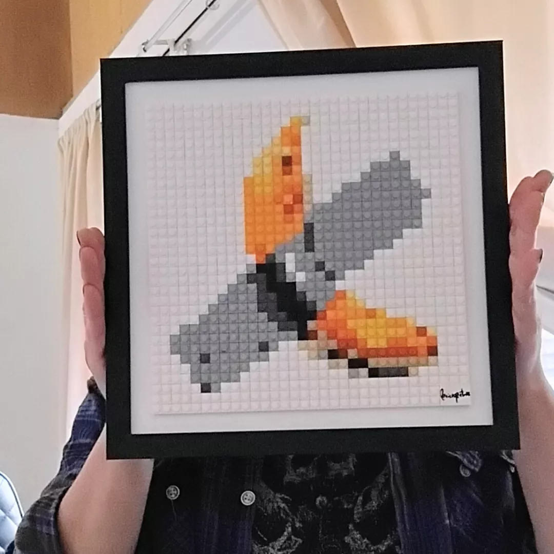 banana pixel art lego mosaic